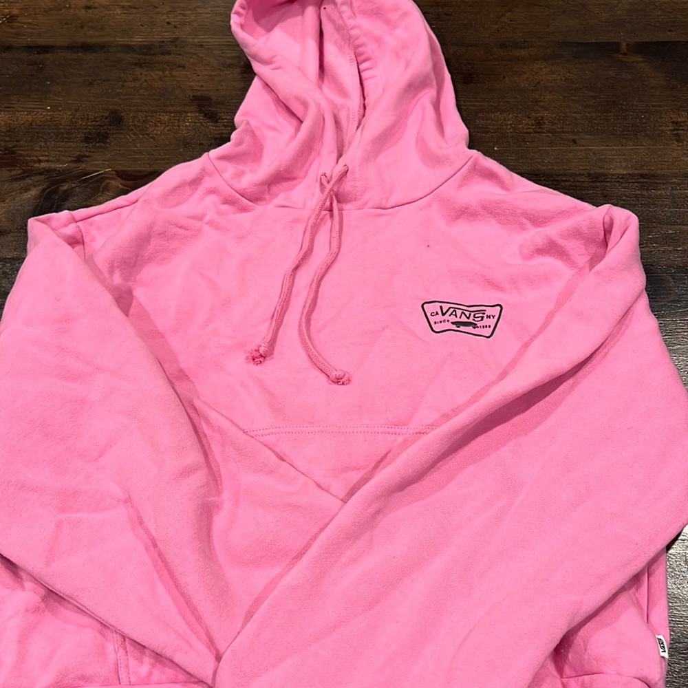 vans pink crop top sweatshirt